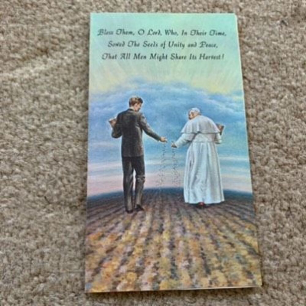 Catholic Obituary Prayer Card Pope John XXIII John Fitzgerald Kennedy 1964